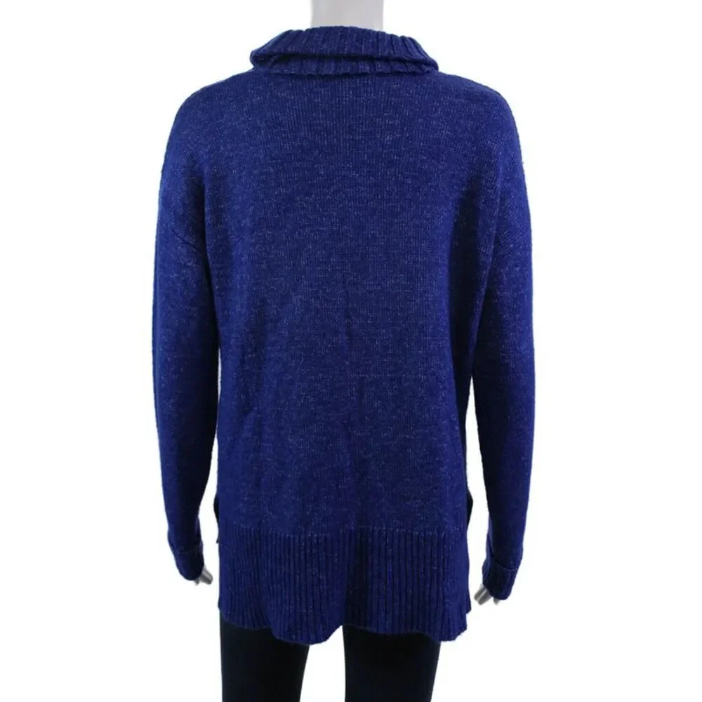 Renuar Womens Long Sleeves Turtleneck Sweater Blue Size Extra Extra Large